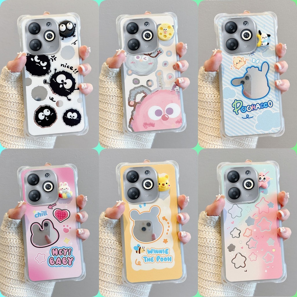 เคส TECNO SPARK GO 2024 กระจก‌สี่มุมป้องกันกรณีโทรศัพท์หล่น