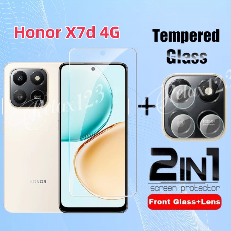 2IN1 สําหรับ Honor X7d 4G 2025 Full Screen Protector กระจกนิรภัยสําหรับ Honor X7d HONOR X 7d x7d X7 