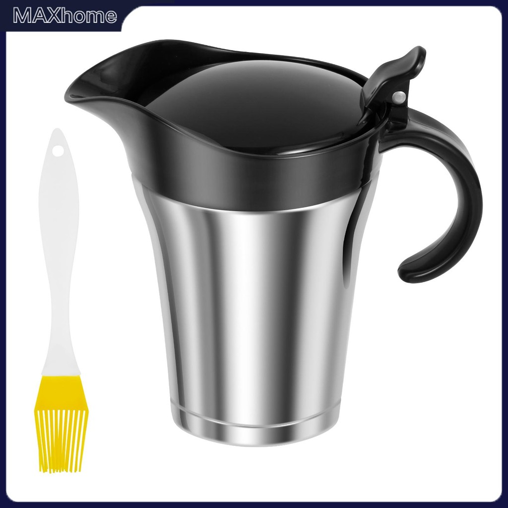 คู่ฉนวน Gravy เรือสแตนเลส Gravy อุ่นเหยือก 750ml ความจุ Gravy เหยือกพร้อมฝาปิดบานพับสําหรับ Gravy SH