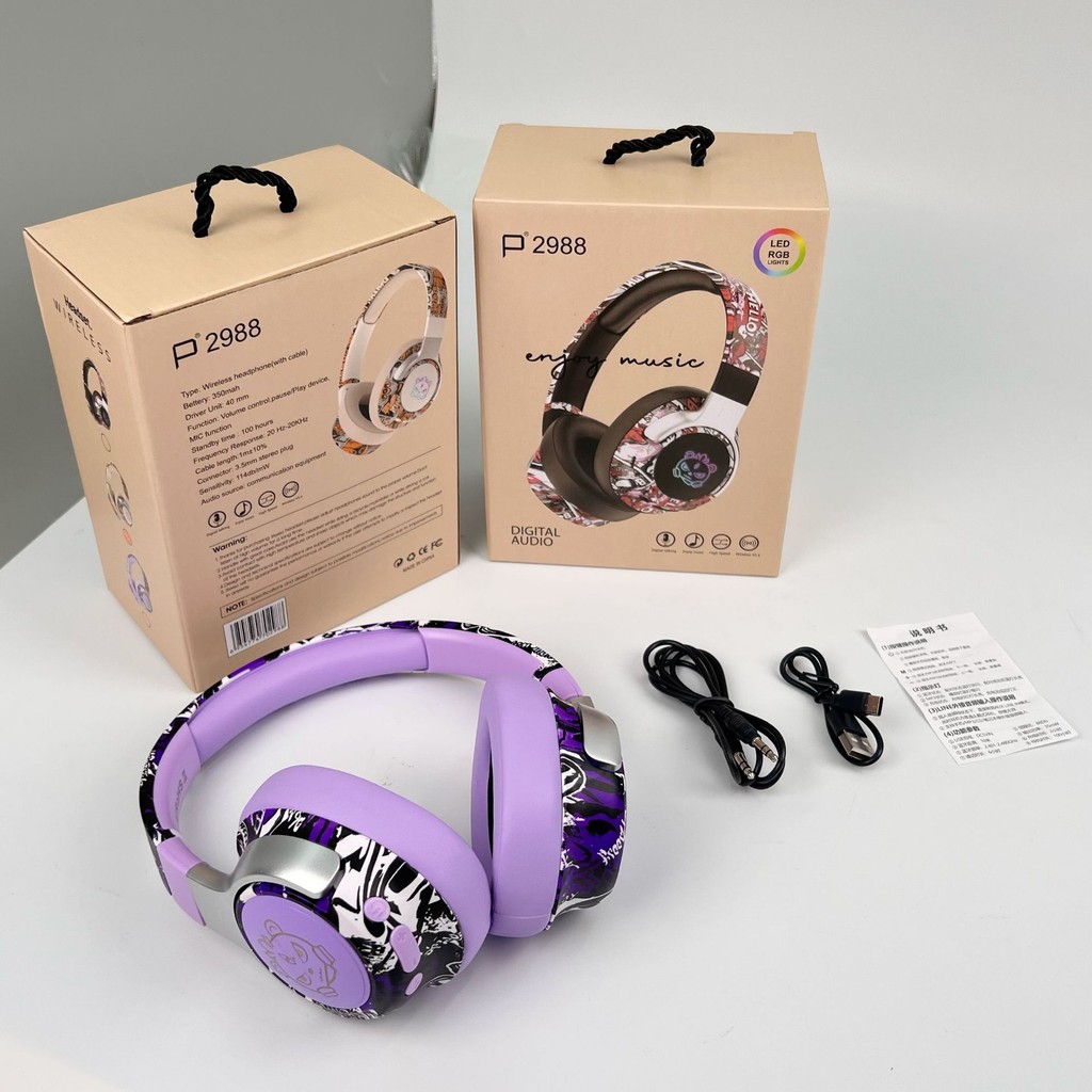 2025 หูฟังบลูทูธแบบติดหัวกราฟฟิตีเทรนด์แห่งชาติใหม่ - รูปที่ 5