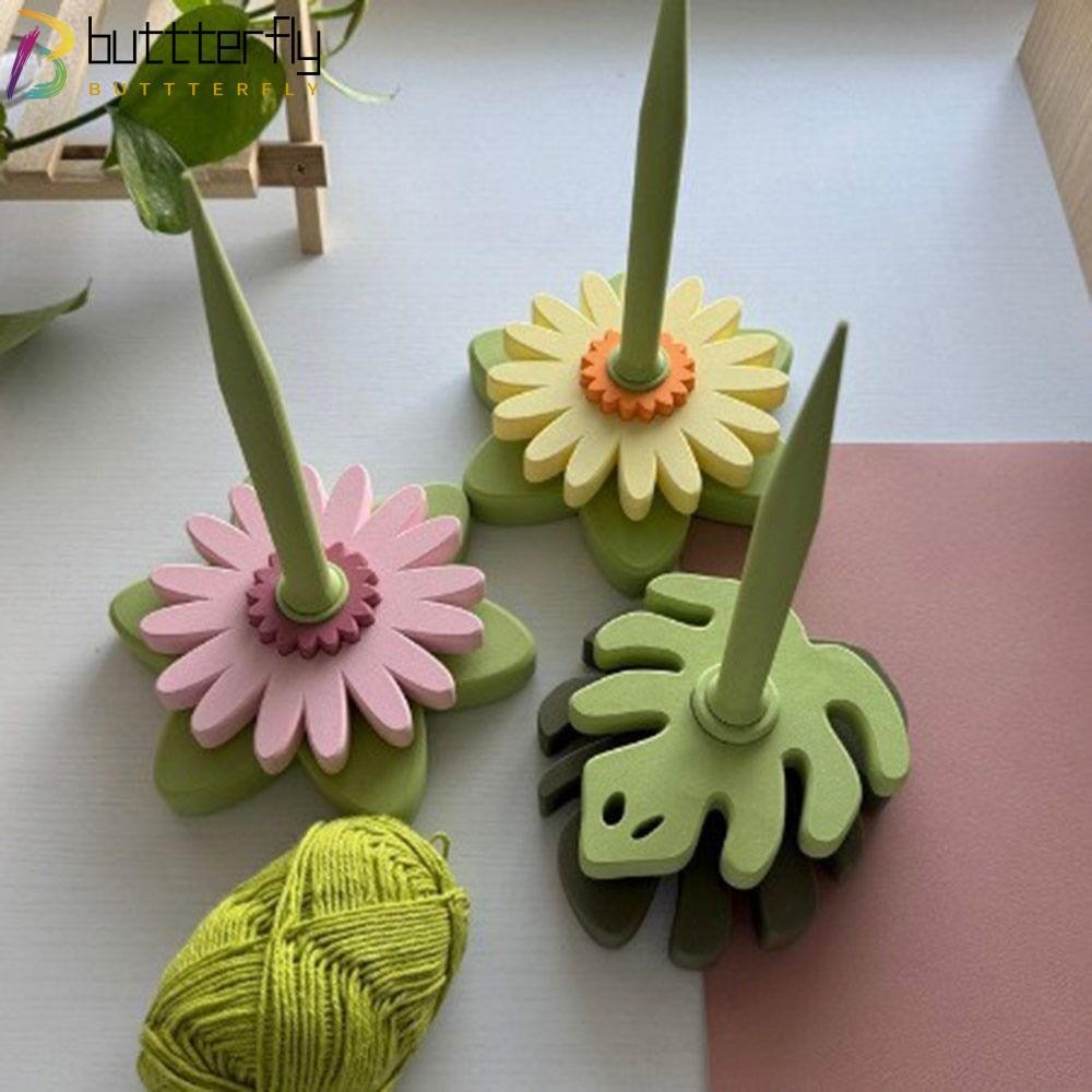 BUTTTERFLY Gerbera Spinner, Multi-Functional ป้องกันเส้นด้าย Tangling Yarn Spool Box, ที่ถอดออกได้เส้นด้าย Ball Holder Yarning เครื่องมือถัก