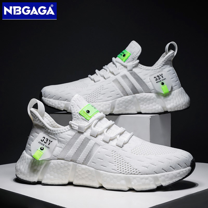 NBGAGA รองเท้ากีฬาลําลองผู้ชายตาข่ายระบายอากาศตาเบาพายกันลื่นเหมาะกับการเล่นฟิตเนสและจ๊อกกิ้ง