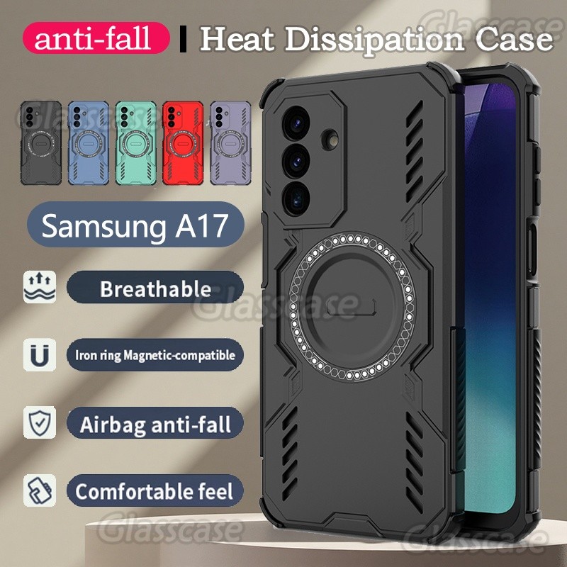 ปลอกสําหรับ Samsung Galaxy A07 A17 A27 A37 A57 07 17 27 A 37 17A LTE 4G 5G Hollow การกระจายความร้อนเคสโทรศัพท์ป้องกันกล้องสี่มุมถุงลมนิรภัยกันกระแทกปกหลัง