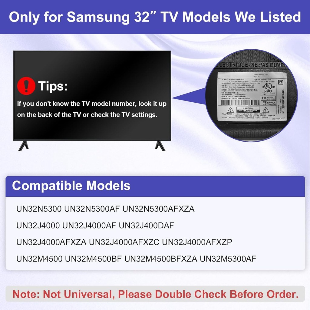 ขาตั้งทีวีสําหรับ Samsung TV ขา, เฉพาะสําหรับ UN32N5300 UN32M4500 UN32J4000/AF/DAF UN32J4000AFXZA BN