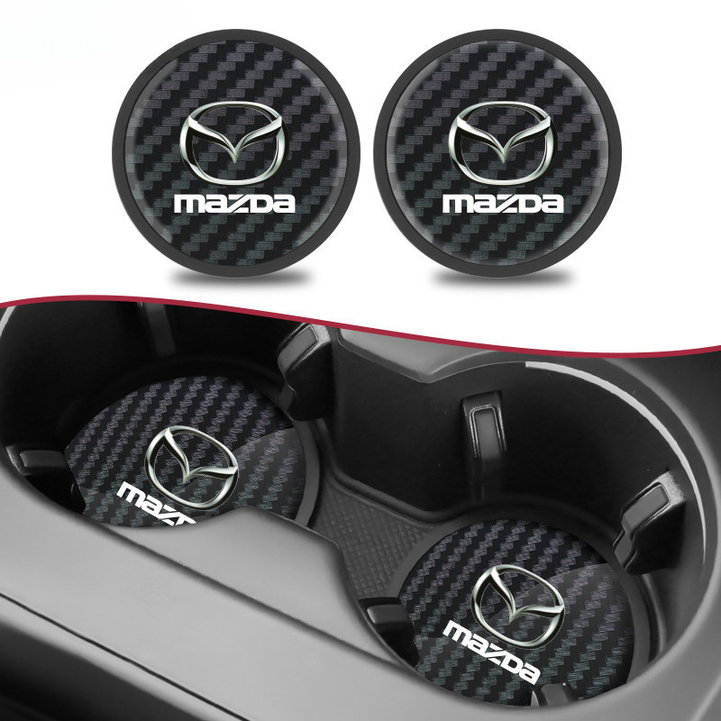 XD Car Coaster ถ้วยน้ําผู้ถือ Mat ที่รองแก้วกันลื่นสําหรับ Mazda 3 2 CX5 6 RX7