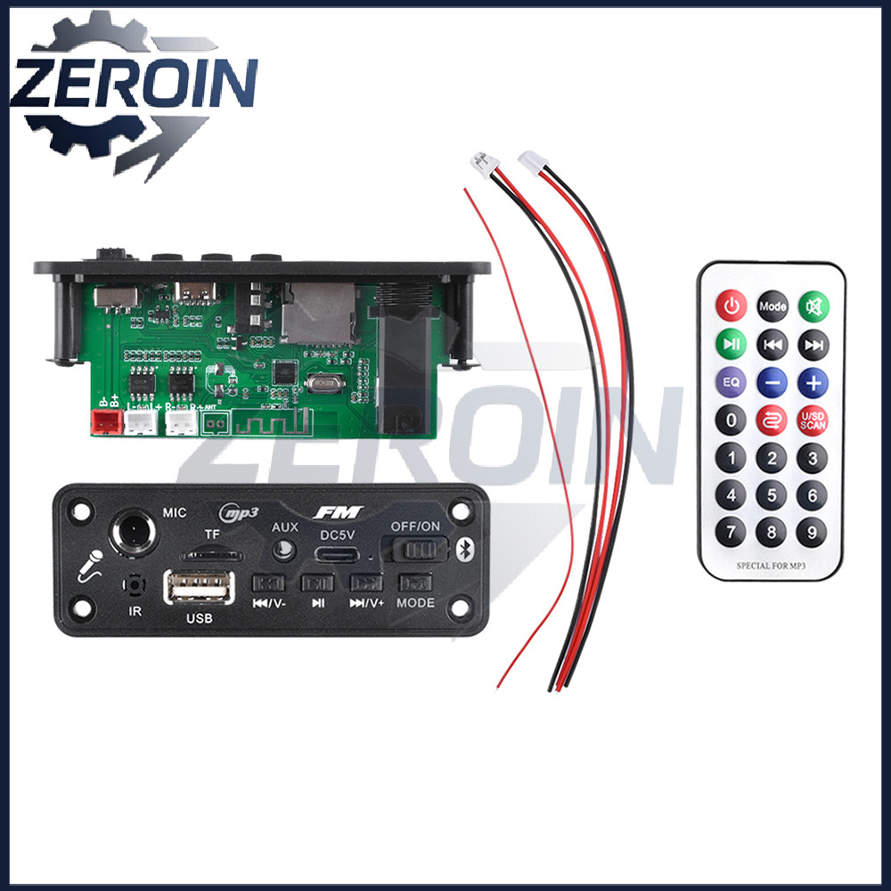 MP3 บลูทูธเครื่องขยายเสียงถอดรหัส 2 * 3W พร้อมแจ็คไมโครโฟน MIC บลูทูธ 5.3 Lossless U ดิสก์ TF Card A