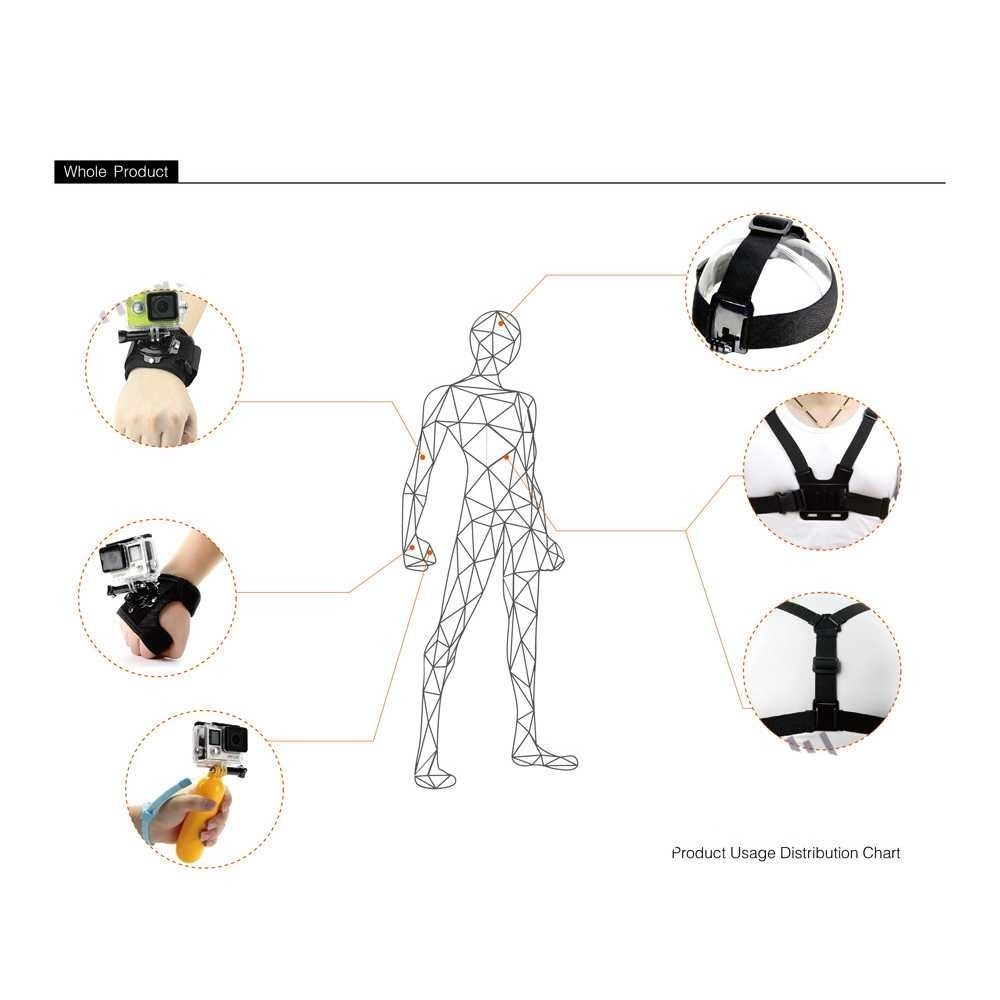 LCMNCLL STUDIO อุปกรณ์เสริมสําหรับกล้องแอคชั่นแคมเมราครบชุดสําหรับ GoPro Yi - GS41