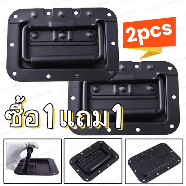 มือจับสปริงเปลือยดำ ตู้ลำโพง Diy ที่จับแบบพับได้ สำหรับยกกล่องแร็ค ยกตู้ลำโพง อุปกรณ์แร็ค วัสดุเหล็ก