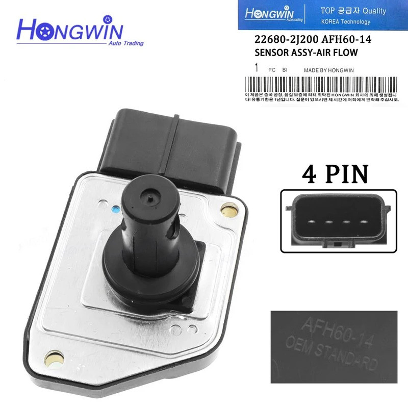 AFH70-14 22680 2J200 MAF เมตร Mass Air Flow Sensor เหมาะกับ 96-97 Infiniti QX4 Nissan Pathfinder 3.3