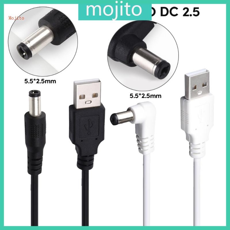 Mojito USB ถึง DC5 5x2 5 สายไฟ USB ถึง DC5 5x2 1 มม.สายแปลงการชาร์จสําหรับเราเตอร์ลําโพงจอภาพ
