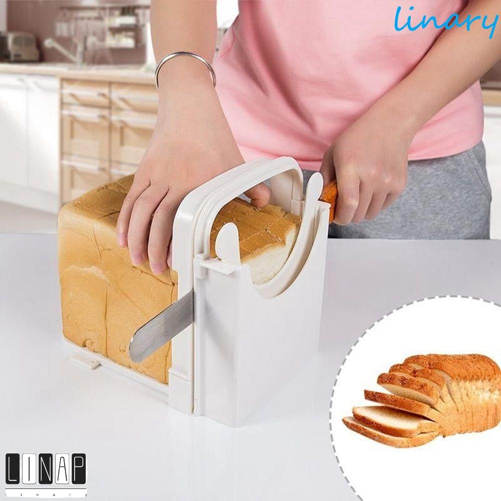 CULINARYHV เครื่องตัดขนมปังเครื่องทําแซนวิชพลาสติกแบบพับได้พร้อมคู่มือตัด Bagel Slicing