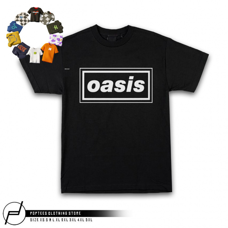 เสื้อยืดโอเอซิส พิมพ์ลายบนผ้าฝ้ายแท้ ออกแบบสำหรับทุกเพศ คอรอบแขนสั้น สไตล์แฟชั่น