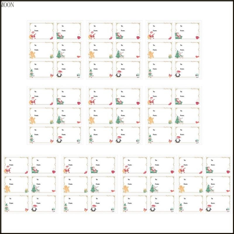 MOON 10 ชิ้น Self-Adhesive Tagged สติกเกอร์คริสต์มาส Tagged ป้ายวันหยุดและจากคริสต์มาสปัจจุบันสติกเก