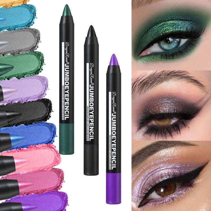 12-color อายแชโดว์ ปากกาอายแชโดว์สีเดี่ยวเพิร์ล สีน้ําเงิน ม่วง เขียว เหลือง ชมพู คนเกียจคร้าน กันน้ํา ทอง ไฮไลท์สําหรับผู้เริ่มต้น