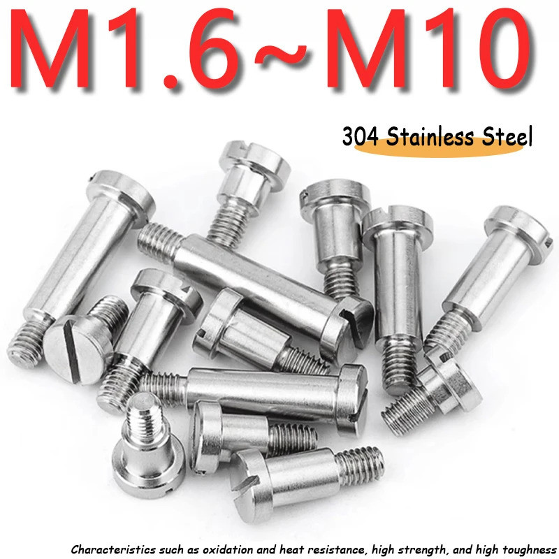 1~30pcs Slotted One-word Slot Positioning Shoulder Step Screws M1.6 M2 M2.5 M3 M4 M5 M6 M8 M10 304 S
