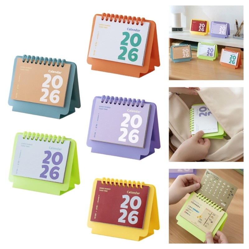 Doublebuy 2026 ปฏิทินตั้งโต๊ะ Daily Planner หวีเข้าเล่มพลาสติก รีฟิล ตาราง Calender