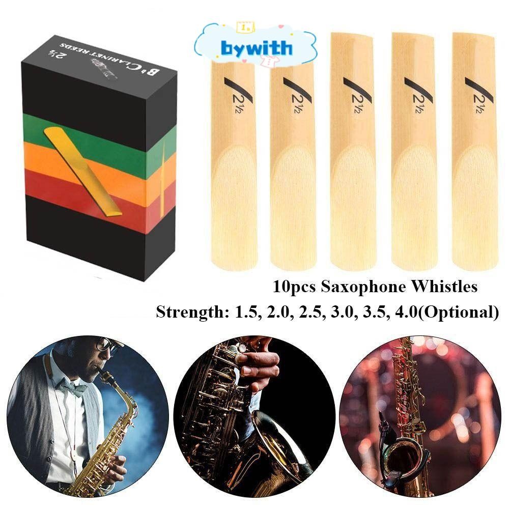 BYWITH นกหวีดแซ็กโซโฟน, Reed Bb Clarinet Reed, 1.5/2.0/2.5/3.0/3.5/4.0 10 ชิ้น Strength Bb Tone Clar