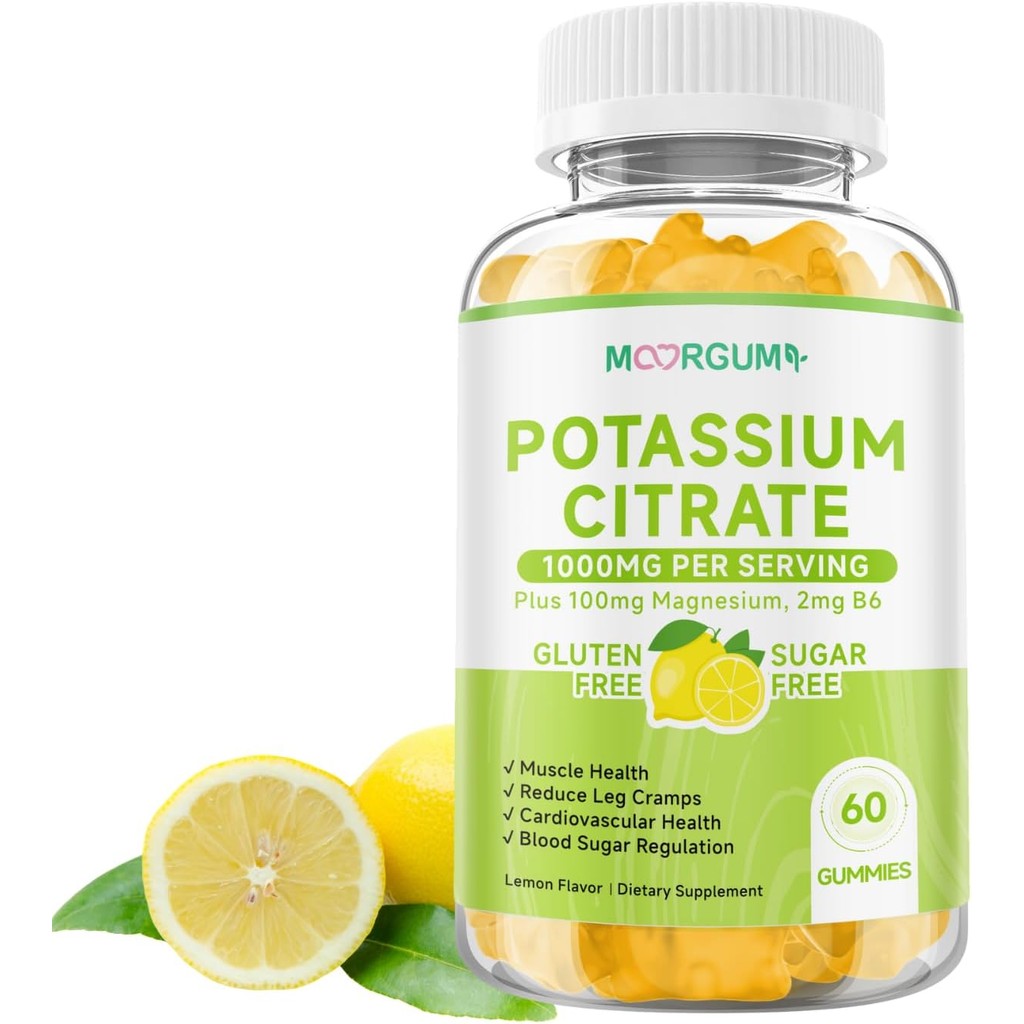 Potassium Citrate Gummies with 100mg Magnesium Glycinate, 2 mg Vitamin B6