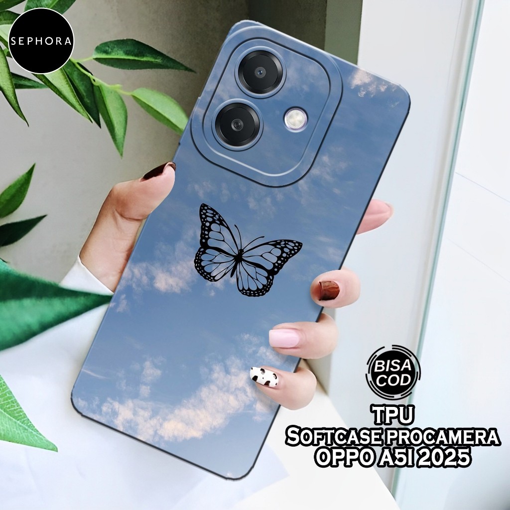 HP เคส OPPO A5i 2025 ใหม่ล่าสุด - เคสแฟชั่นผีเสื้อ - OPPO A5i 2025 Softcase - เคสกล้อง Pro - เคส OPP