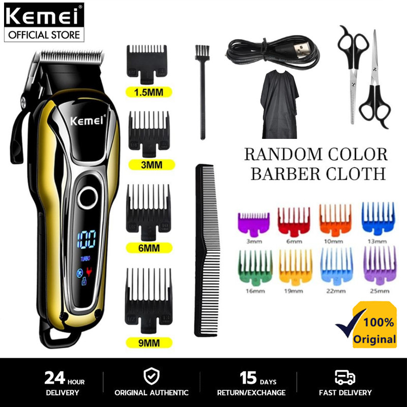 Kemei KM-1990 Electric Hair Clipper for Men Professional LED Display Hair Clippers Wireless Hair Cut