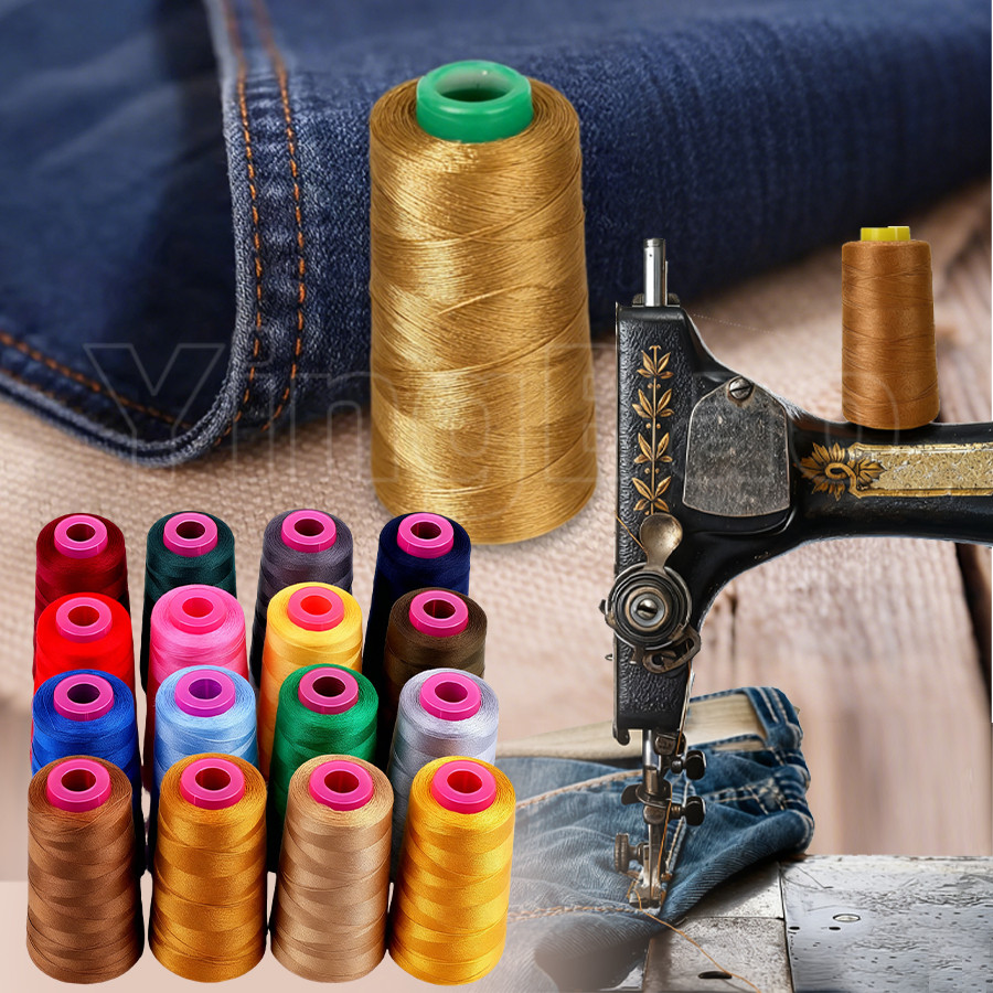1300หลา 203 ด้ายเย็บผ้าหนา Strong เบาะกางเกงยีนส์ปุ่มด้ายโพลีเอสเตอร์ผ้าใบในครัวเรือนอุปกรณ์เย็บผ้า