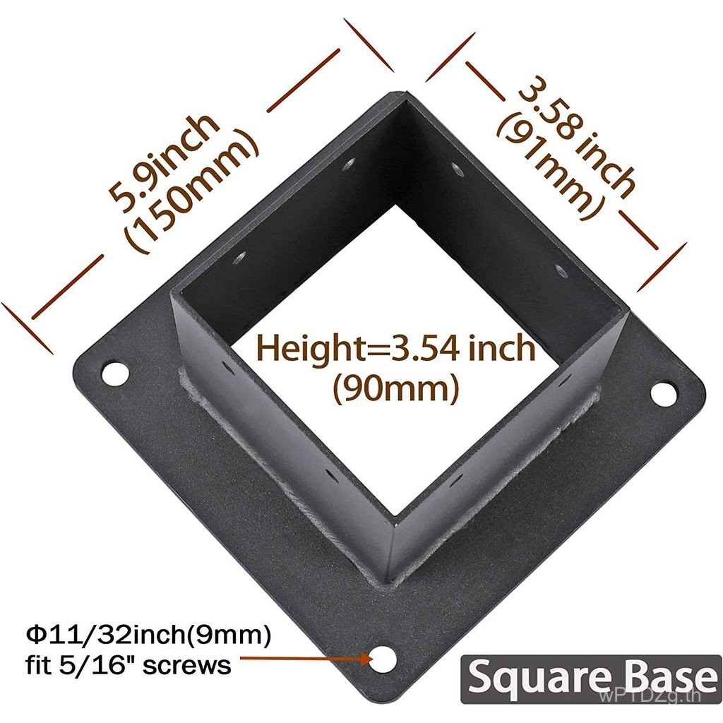 Matte Black Pavilion Deck คอลัมน์ไม้สนับสนุน Railing Bracket Pavilion Bracket Heavy-Duty ใช้สําหรับ 