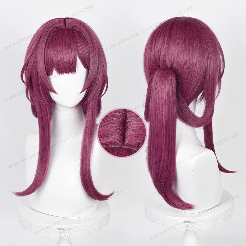 วิกผมคอสเพลย์ Kafka จาก Honkai Star Rail สีม่วง 43 ซม. ผมสังเคราะห์ทนความร้อน
