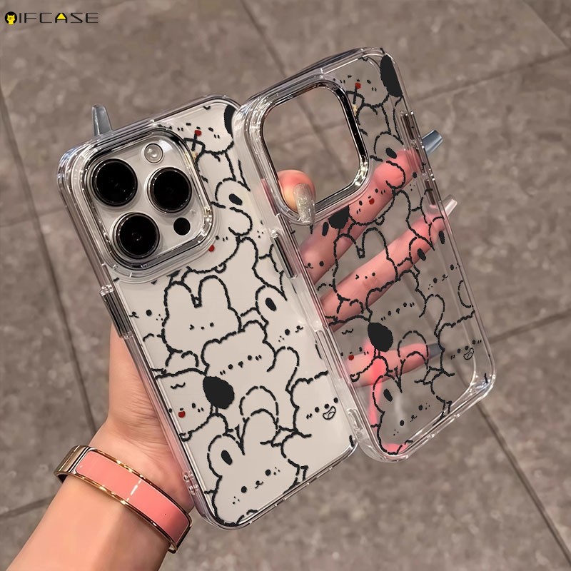 สําหรับ Honor 400 300 Pro Ultra 200 สมาร์ท 100 90 Lite 80 70 60 50 Pro Plus 60 50 SE Magic 7 6 Pro 5 4 Lite เคสโทรศัพท์ Simple น่ารักสายสีดําสุนัข Puppy Bear Cat กระต่ายปลอกกรณี ฝาครอบ