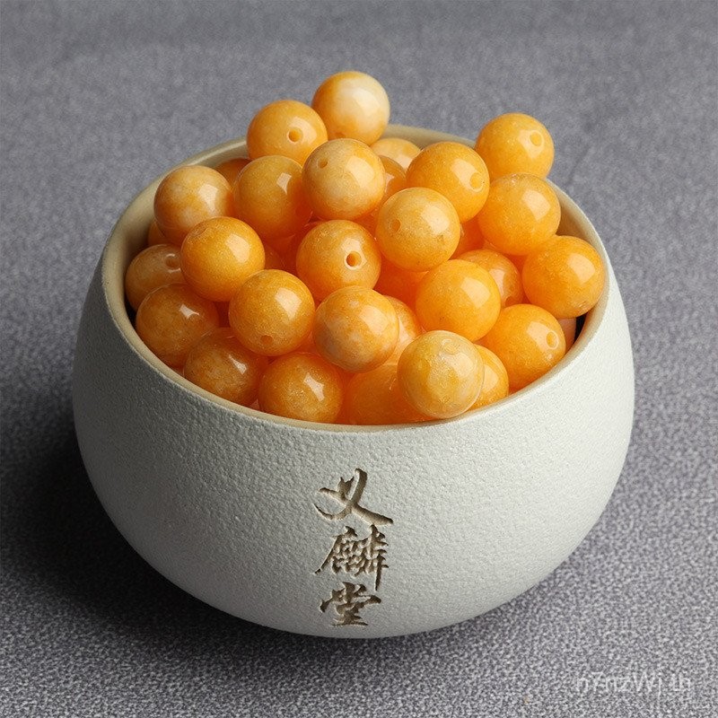 Handmade 7A สีขี้ผึ้ง Chalcedony สร้อยข้อมือรอบลูกปัด Turquoise อุปกรณ์เสริม diy สร้อยคอลูกปัดกึ่งสํ