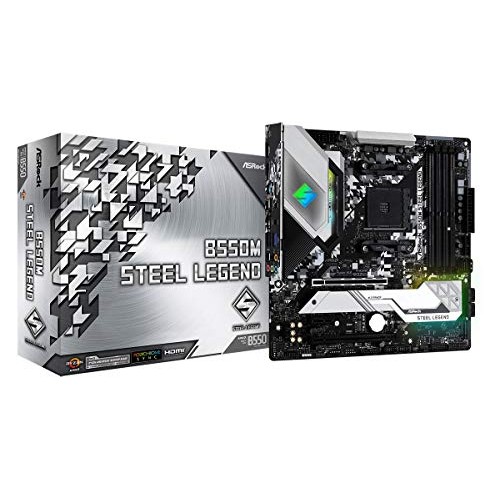 ASRock B550M Steel Legend Micro ATX Motherboard for AMD Ryzen 5000 Series (Socket AM4) -  Domestic D