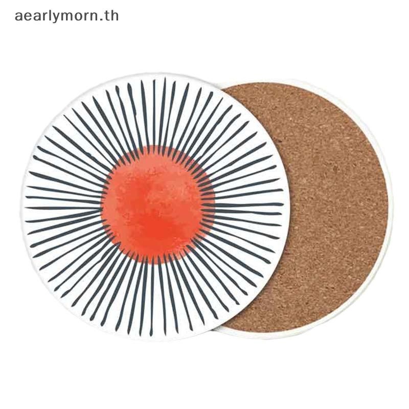 AA 6 ชิ้น/เซ็ต Coasters ทนความร้อนลื่นเครื่องดื่ม Cafe ตกแต่ง 2D FLat Coasters Anti-scalding แผ่นฉนว