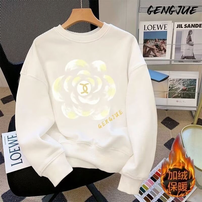 เสื้อกันหนาวหลวมเกาหลีรุ่นอินเทรนด์จีน อิน ฤดูใบไม้ผลิฤดูใบไม้ร่วงฤดูหนาวคู่สไตล์พัดลม ฮูมีน สไตล์ฮ่