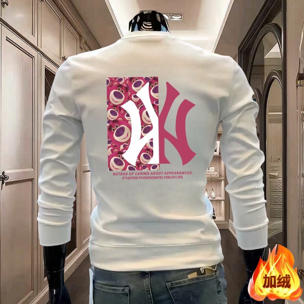 เสื้อสวมหัว ใหม่ ชาย 20252024ปี 2025 ด้านบนสไตล์ใหม่พิมพ์ฤดูใบไม้ร่วง 23 แฟชั่นระดับไฮเอนด์รอบคอแขนย