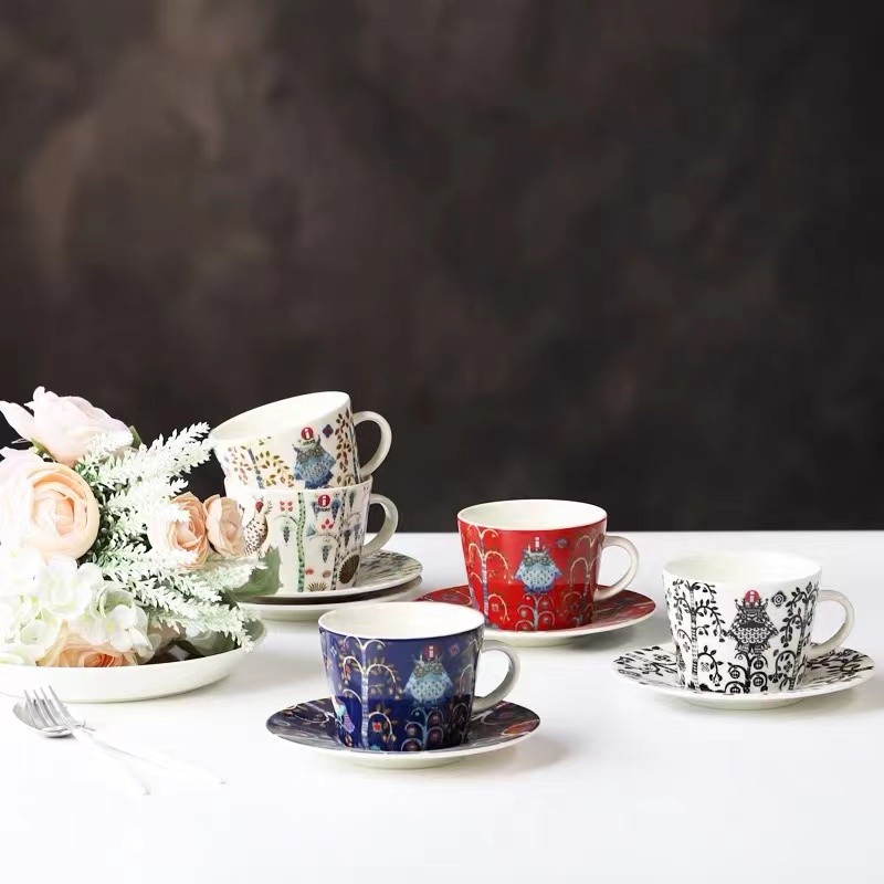 ฟินแลนด์ iittala iittala Taika Magic Forest แก้วเซรามิคถ้วยกาแฟชุดจานรองกาแฟถ้วยน้ํา