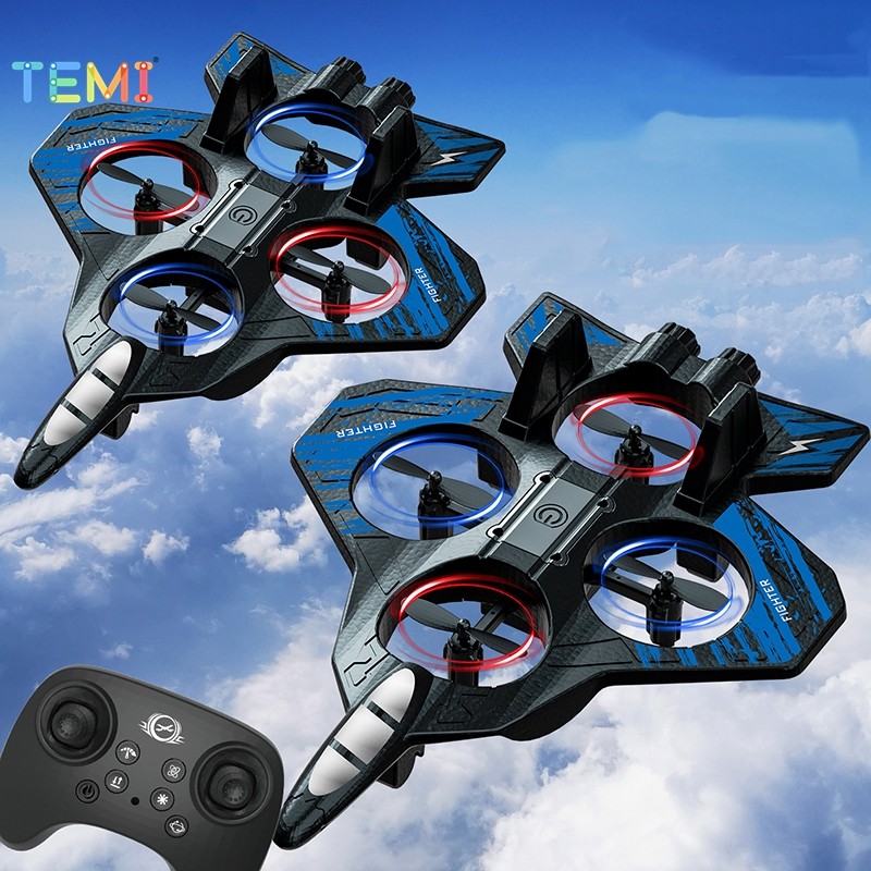 TEMI รีโมทคอนโทรลเครื่องบินโฟม Stunt ของเล่น Quadcopter เด็กของขวัญ