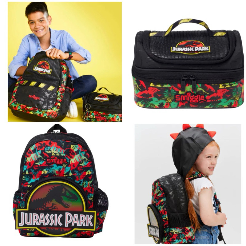 ALIBAXSTORE ใหม่ 2024 SMGLE X JURASSPARK LIMiTID EDITION ELEMENTARY SCHOOL BACKPACK / เกรดเดิมคุณภาพชุดกระเป๋าสเตเรีย