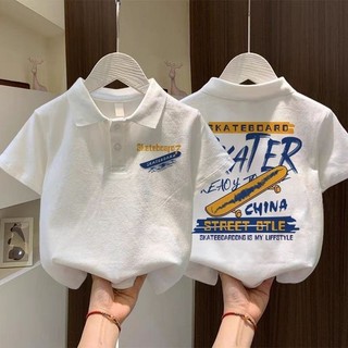 เสื้อยืดแขนสั้นสำหรับเด็กผู้ชาย ทำจากผ้าฝ้ายแท้ ใส่สบายในฤดูร้อน