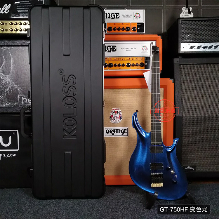 High-End Yixing เครื่องดนตรี KOLOSS ที่ไม่ซ้ํากันโลหะอัลลอยด์สไตล์ใหม่ Headless กีตาร์ไฟฟ้าหลายสีตัว