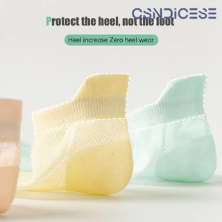 🧦【CSND】ถุงเท้าสตรีสีพื้นบาง สั้นตัดตื้น เนื้อตาข่าย ระบายอากาศดี ใส่สบาย ไม่เหม็นอับ ใส่ได้ทุกวัน เหมาะกับอากาศร้อน