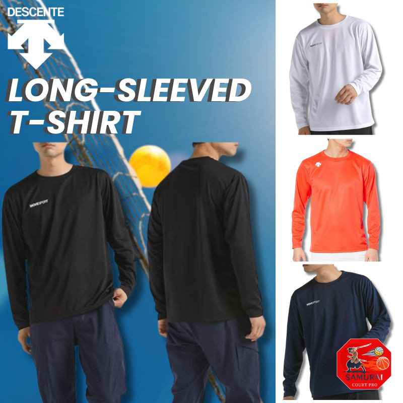 Descente Long Sleeve T-Shirt Quick Dry Stretch Training Dry Inner Unisex Simple BK00(ST4FLTZ0MB) 2XO