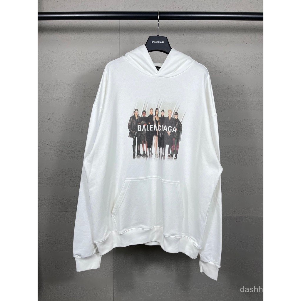 Balenciaga B * alenciaga Model Portrait Terry Hoodie Hoodie