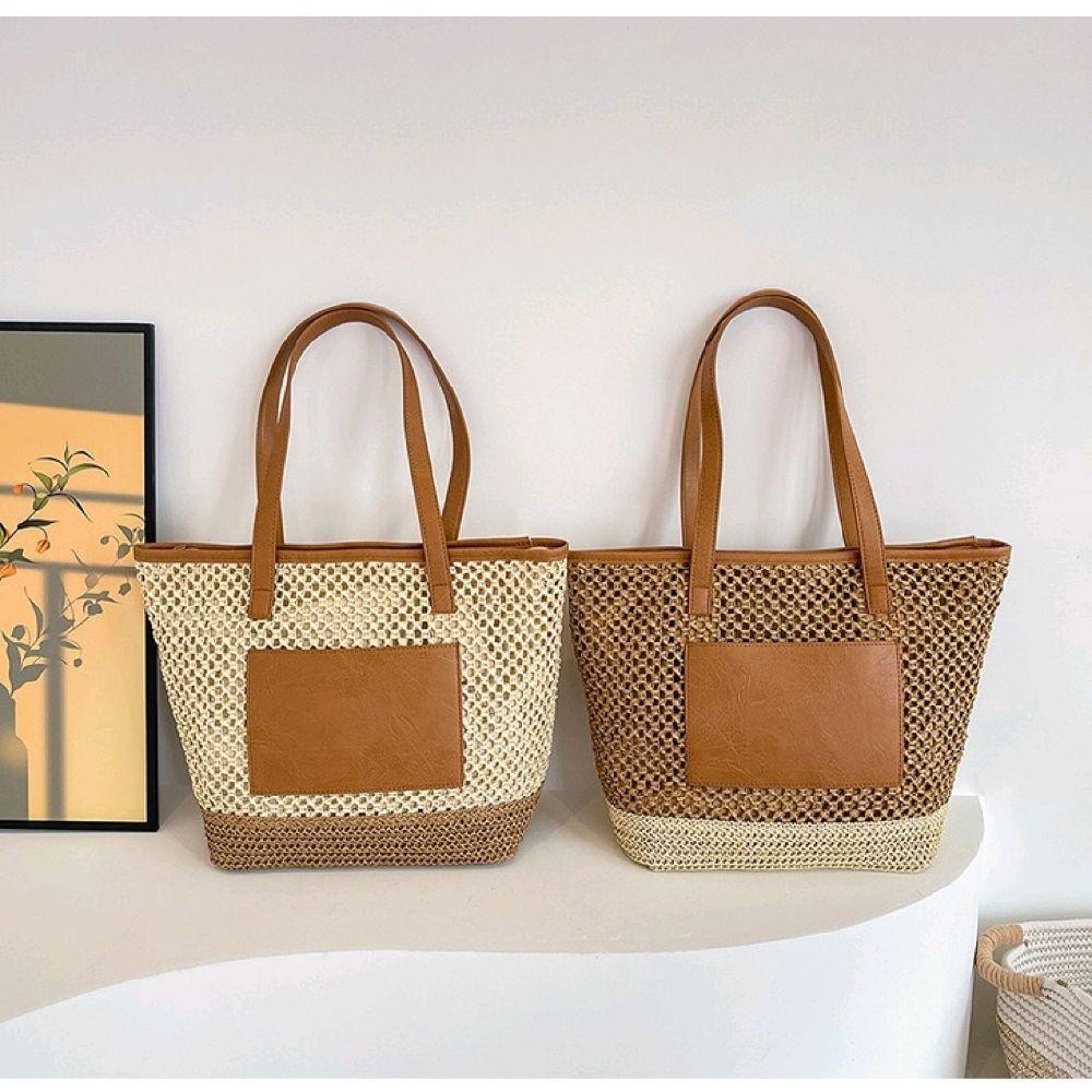 กระเป๋าสะพายไหล่ผู้หญิง กระเป๋าถือผู้หญิง กระเป๋าสะพายไหล่ทอชายหาด PPZ 5050