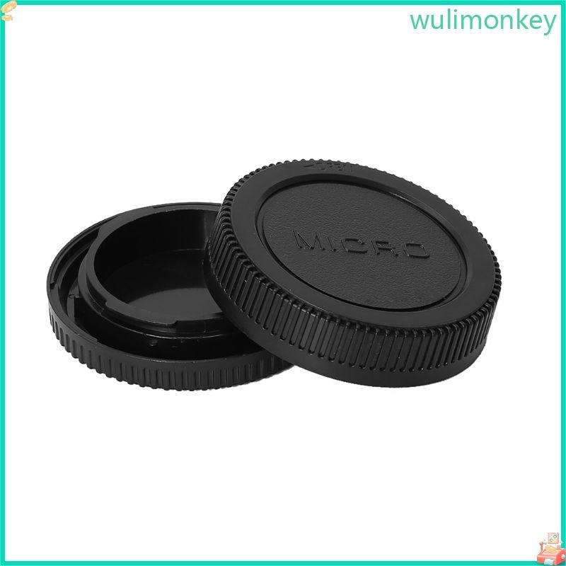 WU ฝาปิดตัวกล้องสีดําและฝาปิดเลนส์ด้านหลังสําหรับ Olympus สําหรับ Panasonic Micro 4