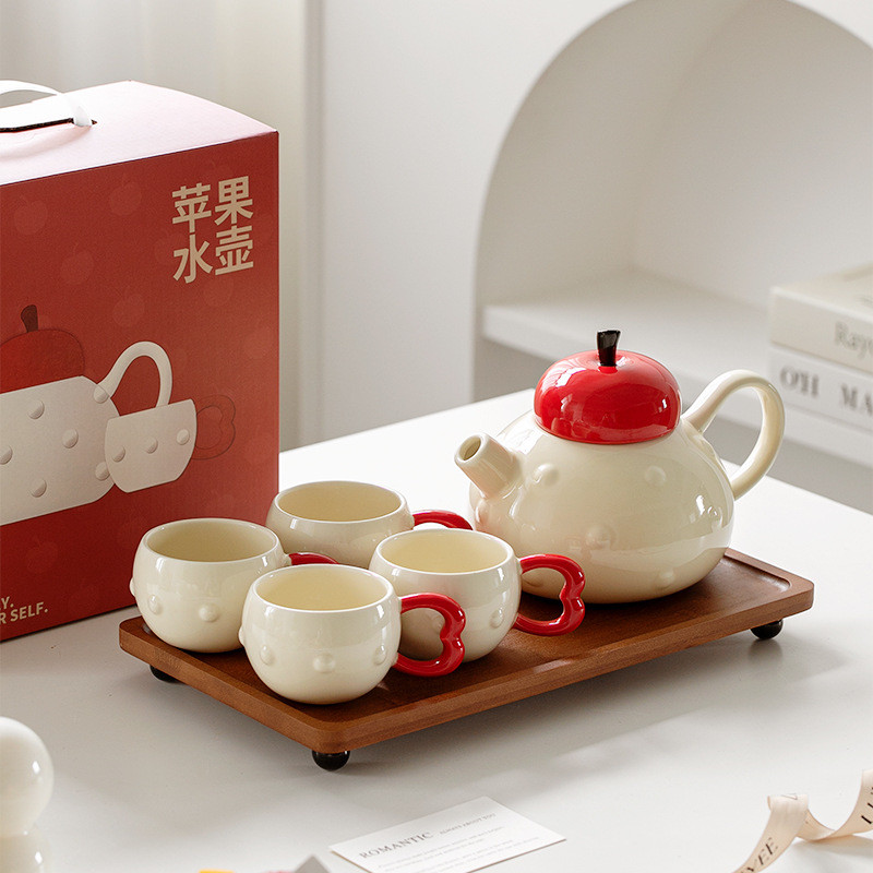 High-value ชุดน้ําเซรามิคชุดชา Simple Creative ห้องนั่งเล่นในครัวเรือนโรงพยาบาลถ้วยดื่มกาต้มน้ํากาน้ําชา Teacup-la