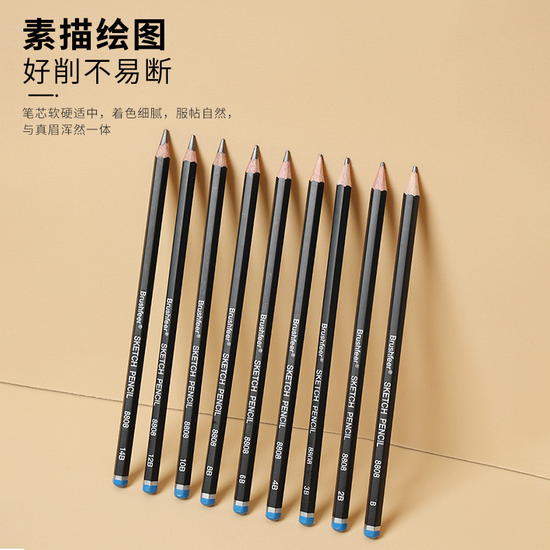 Sketch Pencil 2b Art 4H-14B Sketch Pen Student Supplies Painting Wood Drawing Sketch Pencil