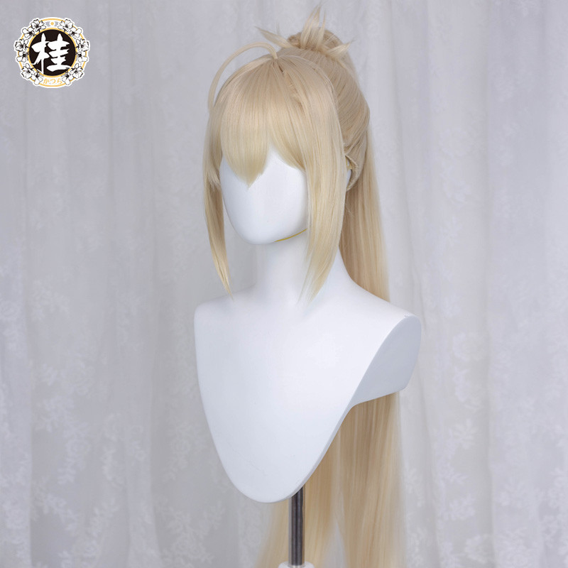 ผมปลอม Light Gold สำหรับ cosplay FGO