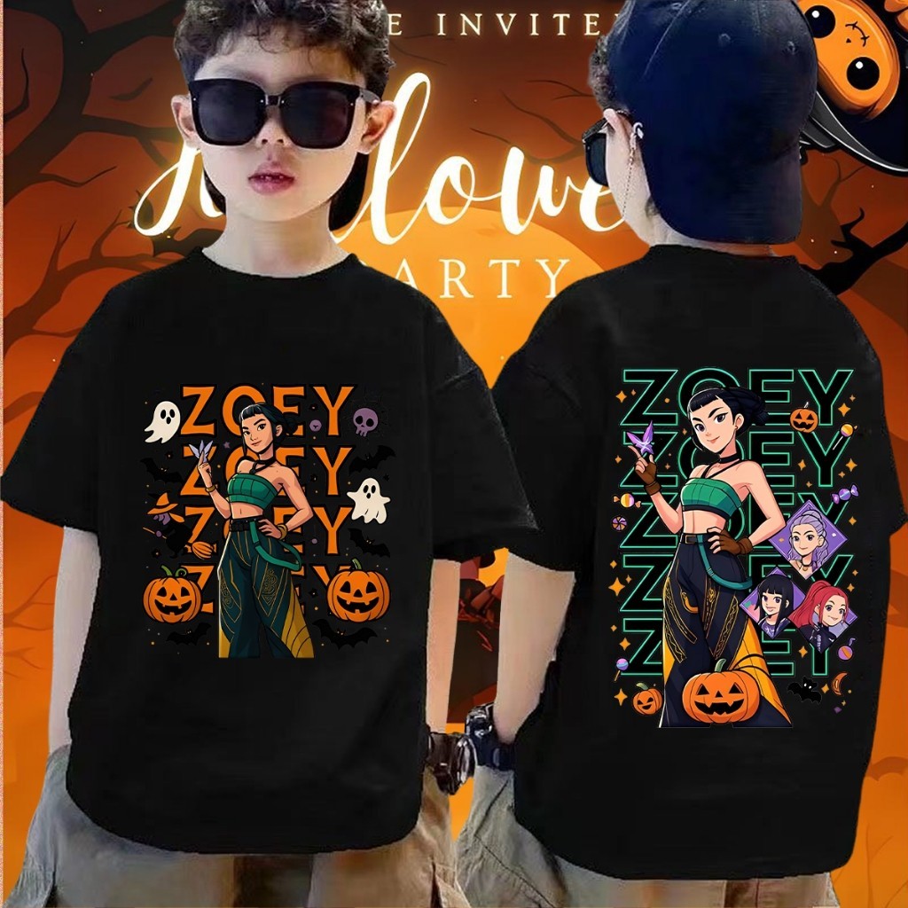 Kpop Devil Hunter x Halloween ไม่ให้น้ําตาลไว้ใจฟักทองแขนสั้น 1 9.26