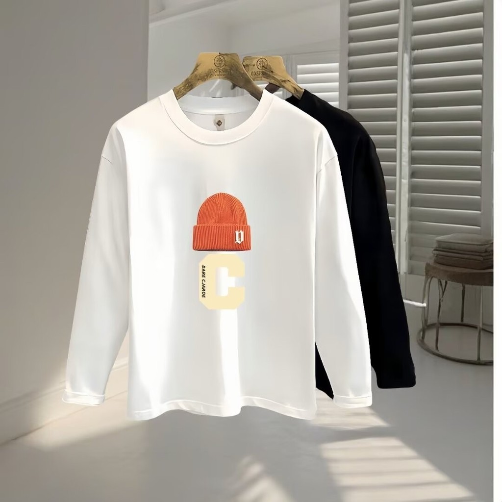 2025 NEW 2025 American Style Trendy Brand Hat Printed Sweatshirt Men Autumn Winter New Loose Casual 