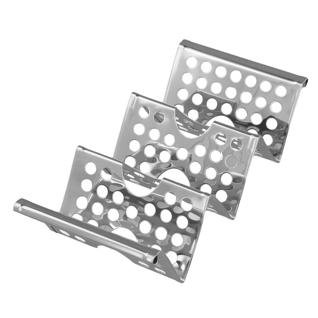 ชิ้นส่วนเครื่องมือสําหรับผู้ถือ Taco สแตนเลสพรีเมี่ยมถือ 3 Tacos ไม่มีดัดหรือเปลี่ยนรูป