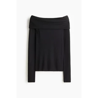 H&M(เอชแอนด์เอ็ม) เสื้อสเวตเตอร์เปิดไหล่ Women Off-the-shoulder jumper 1303065_1
